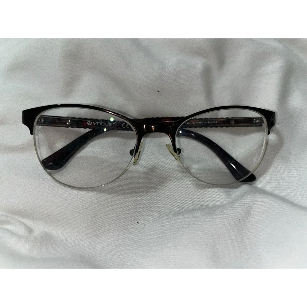 VOGUE EYEGLASSES FRAME VO 3998 934 50-19-135 BLACK TORTOISE HALF RIMLESS  Frames